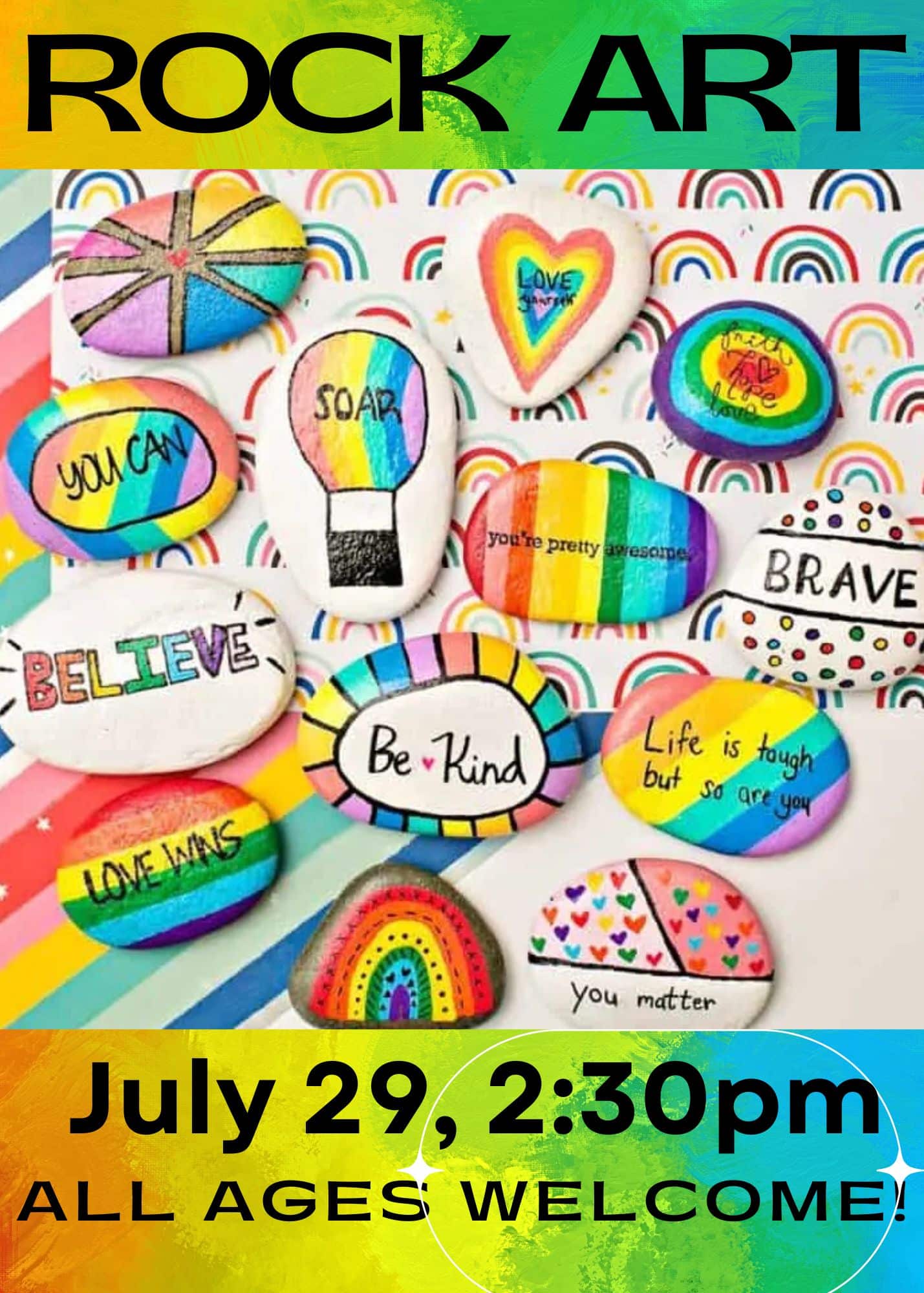 Painted Rock Art 2 Colorful Paint Pride Month Thank You Card 5 X 8 In 5 X 7 In